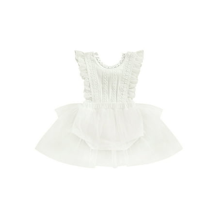 Frobukio Newborn Infant Baby Girls Romper Dress Summer Clothes Ruffle Lace Sleeveless Mesh Tutu Dress Jumpsuit White 18-24 Months
Frobukio Newborn Infant Baby Girls Romper Dress Summer Clothes Ruffle Lace Sleeveless Mesh Tutu Dress Jumpsuit White 18-24 Months