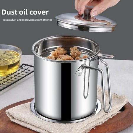 Kitchen Oil Filter Pot with Stainless Steel Dust Oil Cover for Hotel Restaurant Good Helper
Kitchen Oil Filter Pot with Stainless Steel Dust Oil Cover for Hotel Restaurant Good Helper