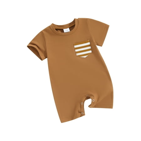 Tregren Infant Baby Boy Summer Jumpsuit Stripe Print Round Neck Short Sleeve Pocket Romper Toddler T-Shirt
Tregren Infant Baby Boy Summer Jumpsuit Stripe Print Round Neck Short Sleeve Pocket Romper Toddler T-Shirt