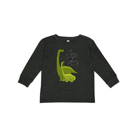 Inktastic I Love My Dad with Baby and Daddy Brontosauruses Gift Toddler Boy or Toddler Girl Long Sleeve T-Shirt