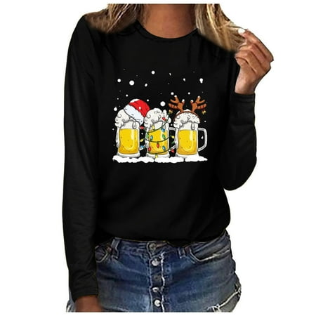Aligament Womens Tops Christmas Beer Casual Long Sleeve O-Neck T Black And Red Corset Top Black 3XL
Aligament Womens Tops Christmas Beer Casual Long Sleeve O-Neck T Black And Red Corset Top Black 3XL