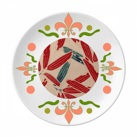Japanese Ukiyoe Red Blue Pattern Flower Ceramics Plate Tableware Dinner Dish