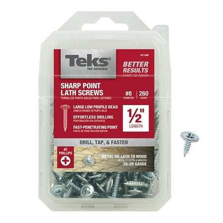 Teks No. 8 x 1/2 in. L Phillips Truss Head Lath Screws 260 pk