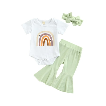 Baby 3 Pieces Suit Set Round Neck Short Sleeve Romper And Solid Color Trousers And Headband
Baby 3 Pieces Suit Set Round Neck Short Sleeve Romper And Solid Color Trousers And Headband