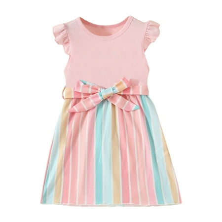 Toddler Girls Dress Fly Sleeve Patchwork Colour Striped Print Princess Dress Clothes Kids Party Dresses
Toddler Girls Dress Fly Sleeve Patchwork Colour Striped Print Princess Dress Clothes Kids Party Dresses