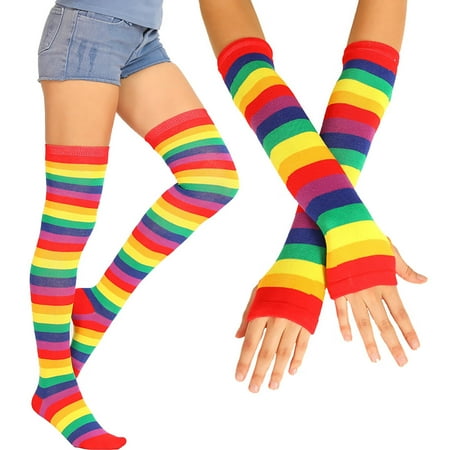 KUNPENG Fashion Striped Cotton Long Tube Seven Rainbow Gloves + Socks Combination Blue
KUNPENG Fashion Striped Cotton Long Tube Seven Rainbow Gloves + Socks Combination Blue