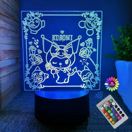 3D Night Light Kuromi Sanrio Anime Character 7/16 color band remote control LED night light Bed Room Decoration Birthday Gift
3D Night Light Kuromi Sanrio Anime Character 7/16 color band remote control LED night light Bed Room Decoration Birthday Gift