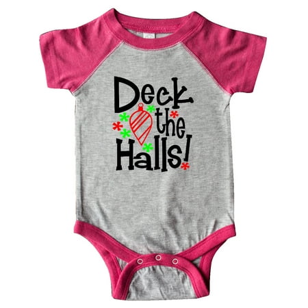 Inktastic Deck the Halls Christmas Ornament Gift Baby Boy or Baby Girl Bodysuit
