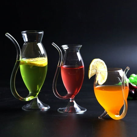 Meizhencang Wine Whiskey Glass Heat Resistant Sucking Juice Milk Drinking Tube Straw Cup
