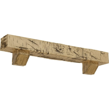 Ekena Millwork 4 H x 8 D x 72 W Hand Hewn Faux Wood Fireplace Mantel Kit w/ Ashford Corbels Natural Pine
Ekena Millwork 4 H x 8 D x 72 W Hand Hewn Faux Wood Fireplace Mantel Kit w/ Ashford Corbels Natural Pine