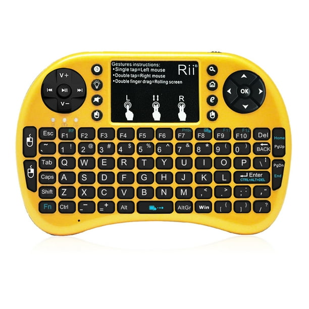 Rii mini i8+Wireless Keyboard with Touchpad,LED Backlit, Rechargable Li-ion Battery,Soft Silicone for KODI, Raspberry Pi 2/3,Mac OS,Linux,HTPC,IPTV,Android TV Box?Windows/G