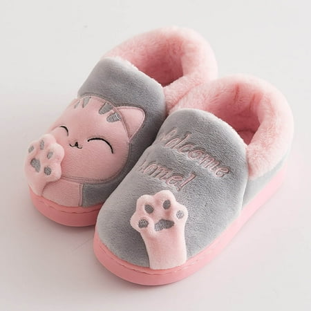 Kids Slippers Warm Fuzzy Slipper Slip On Fleece Plush House Slipper Shoes Cute Cat Warm House Slippers Booties for Kids Boys Girls
Kids Slippers Warm Fuzzy Slipper Slip On Fleece Plush House Slipper Shoes Cute Cat Warm House Slippers Booties for Kids Boys Girls