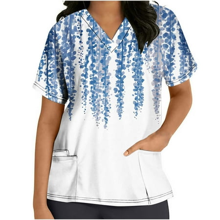 Scrub Tops Clearance 2023! hoksml Women Scrubs Top Women s V Neck Printed Working Uniform Nursing Tops with Pockets
Scrub Tops Clearance 2023! hoksml Women Scrubs Top Women s V Neck Printed Working Uniform Nursing Tops with Pockets