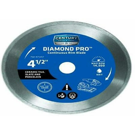 1PK Century Drill & Tool 75457 Continuous Rim Saw Blade Diamond 4-1/2 Inch