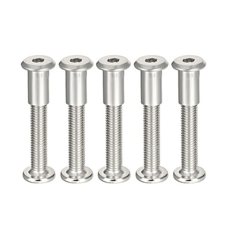 Uxcell Male M8x50mm Hex Socket Screw Post Carbon Steel Zinc Plated 5 Sets