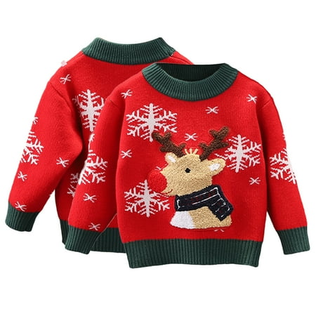 KYAIGUO Baby Toddler Christmas Sweater for Girls Boys Winter Autumn Cartoon Elk Jumper Blouse 1-6Y Soft Pullover Knit Sweater
KYAIGUO Baby Toddler Christmas Sweater for Girls Boys Winter Autumn Cartoon Elk Jumper Blouse 1-6Y Soft Pullover Knit Sweater