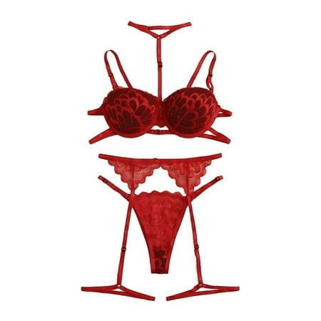 Dtydtpe lingerie for women Exquisite Lace Lingerie Bra+Garter+Briefs Set Cut-Out Sleepwear Red
Dtydtpe lingerie for women Exquisite Lace Lingerie Bra+Garter+Briefs Set Cut-Out Sleepwear Red