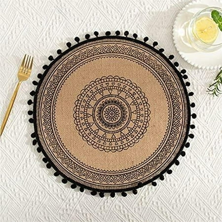 Round Placemats Jute Tassel Table Mats Set Of 4 With Tassel Placemats For Dining Kitchen Table Decoration
Round Placemats Jute Tassel Table Mats Set Of 4 With Tassel Placemats For Dining Kitchen Table Decoration