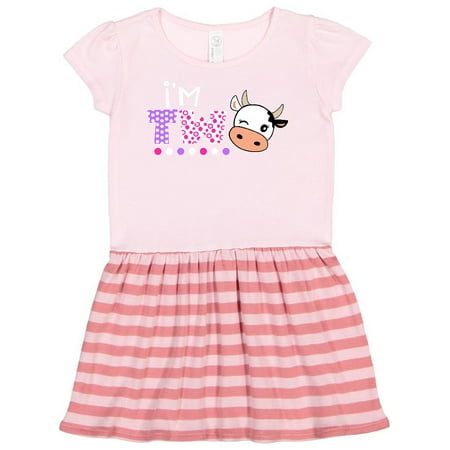 Inktastic I m 2 Cute Cow and Polka Dots Gift Toddler Girl Dress