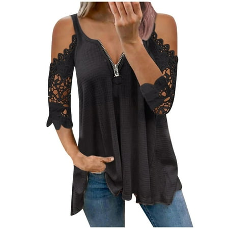 Owordtank Blouses for Women Fashion 2023 Lace Half Sleeve T Shirts Casual SleeveV Neck Hollow out Zip up Corset Tops Black 3XL
Owordtank Blouses for Women Fashion 2023 Lace Half Sleeve T Shirts Casual SleeveV Neck Hollow out Zip up Corset Tops Black 3XL