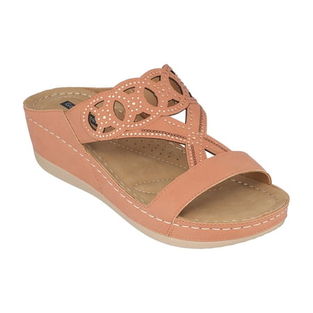 GC Shoes Women s Memory Foam Wedge Sandals Summer Comfort Heels Casual Slip On Platform Dress Slides Ganni/Orange/Size 7.5 
GC Shoes Women s Memory Foam Wedge Sandals Summer Comfort Heels Casual Slip On Platform Dress Slides Ganni/Orange/Size 7.5