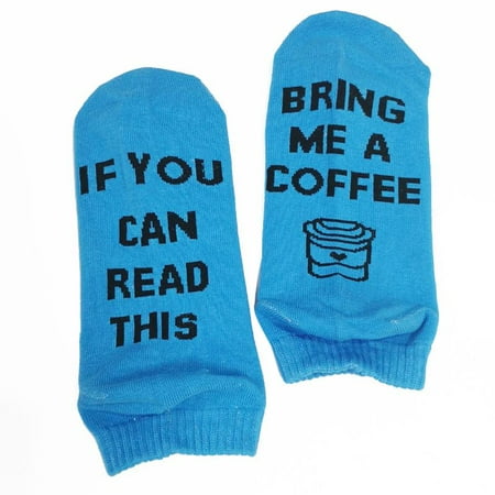 Unisex Funny Socks Novelty If You Can Read This Bring Me Coffee Cotton Hosiery