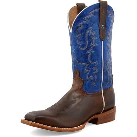 Twisted X Men s 12 Rancher Boots Dark Chocolate & Brilliant Blue 13 EE