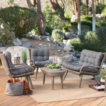 Belham Living Rio All Weather Wicker Conversation Set - Seats 4