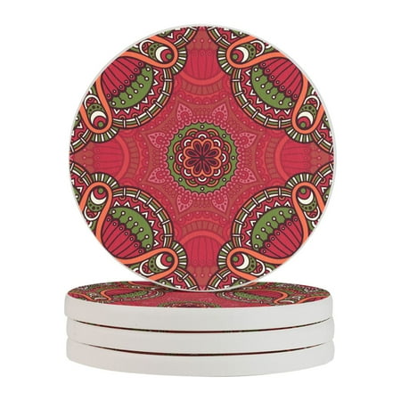 Circular Drink Coasters Set Ethnic Floral Seamless Pattern Beautiful Home Decor Diatomite Heat-Resistant Diatomite Protect Table Countertop
Circular Drink Coasters Set Ethnic Floral Seamless Pattern Beautiful Home Decor Diatomite Heat-Resistant Diatomite Protect Table Countertop