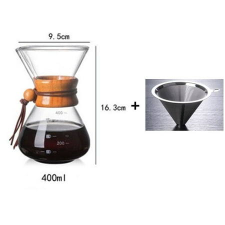 400/800ML Coffee Maker High Temperature Resistant Glass Coffee Pot With Stainless Steel Filter Anti Scald Espresso Coffe Machine
400/800ML Coffee Maker High Temperature Resistant Glass Coffee Pot With Stainless Steel Filter Anti Scald Espresso Coffe Machine