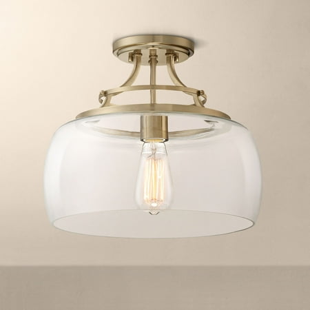 Franklin Iron Works Farmhouse Ceiling Light Semi Flush Mount Fixture LED Warm Brass 13 1/2 Wide Clear Glass for Bedroom Kitchen
Franklin Iron Works Farmhouse Ceiling Light Semi Flush Mount Fixture LED Warm Brass 13 1/2 Wide Clear Glass for Bedroom Kitchen