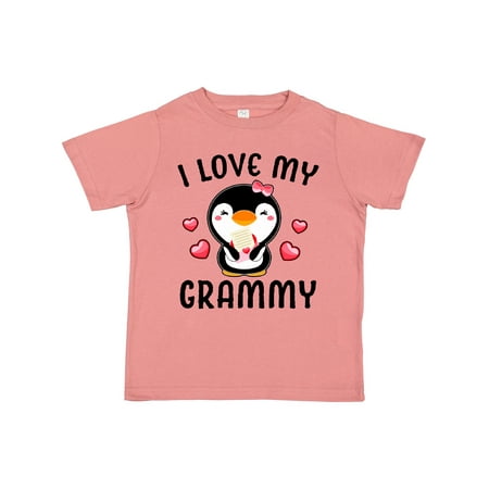 Inktastic I Love My Grammy with Cute Penguin and Hearts Gift Toddler Toddler Girl T-Shirt