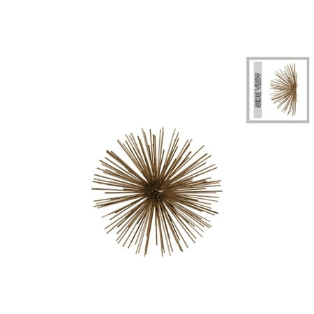 Glistening Sea Urchin Small Ornamental Wall Decor - Gold - Benzara
