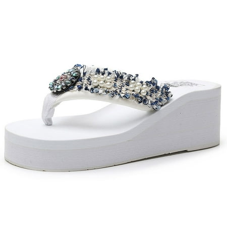 Women S Slippers Women Girls Floral Wedges Bohemian Style Flip Flops Sandals Slippers Beach Shoes Shoes For Women Cotton Fabric White 38
Women S Slippers Women Girls Floral Wedges Bohemian Style Flip Flops Sandals Slippers Beach Shoes Shoes For Women Cotton Fabric White 38