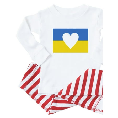 CafePress - Ukraine Heart Pajamas - Toddler Long Sleeve Pajama set