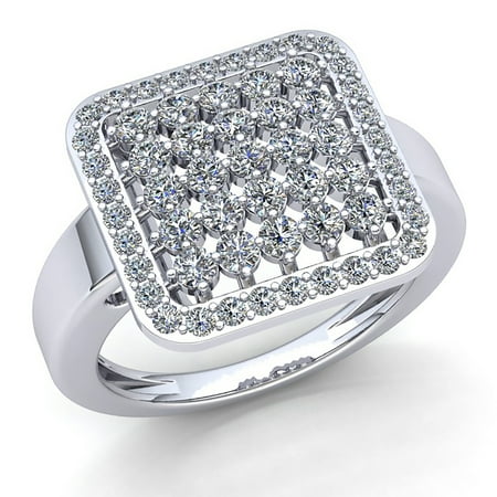 Genuine 0.75ct Round Cut Diamond Mens Cluster Vintage Anniversary Engagement Ring Solid 14K Rose, White or Yellow Gold GH I1
