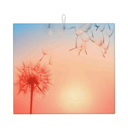 Uemuo The Sunset of Dandelion Pattern Dish Drying Mat 16*18 inch Absorbent Dish Drainer Kitchen Counter Large Size Dish Drying Pad for Countertops Sinks Draining Racks
Uemuo The Sunset of Dandelion Pattern Dish Drying Mat 16*18 inch Absorbent Dish Drainer Kitchen Counter Large Size Dish Drying Pad for Countertops Sinks Draining Racks