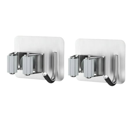 2 Pcs Mop Broom Holder Wall Mount for Home Kitchen Garden