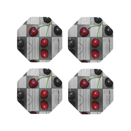 Pofeuu Cherries laid Print Coasters for Drinks 4Pack PU Leather Coasters Bar Drink Coasters for Tabletop Protection Furniture from Damage-Octagon
Pofeuu Cherries laid Print Coasters for Drinks 4Pack PU Leather Coasters Bar Drink Coasters for Tabletop Protection Furniture from Damage-Octagon