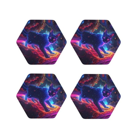 Leather Coasters with Heat-resistant for Drinks Cosmic Cat Psychedelic Journey -标题2 Hexagon
Leather Coasters with Heat-resistant for Drinks Cosmic Cat Psychedelic Journey -标题2 Hexagon