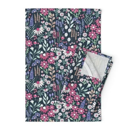 Printed Tea Towel Linen Cotton Canvas - Navy Botanical Daisies Flower Garden Nature Flower Print Decorative Kitchen Towel by Spoonflower
Printed Tea Towel Linen Cotton Canvas - Navy Botanical Daisies Flower Garden Nature Flower Print Decorative Kitchen Towel by Spoonflower