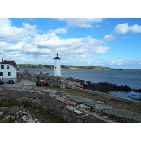 Peel-n-Stick Poster of Shoreline Light House Marine Portsmouth Coast Guard Poster 24x16 Adhesive Sticker Poster Print