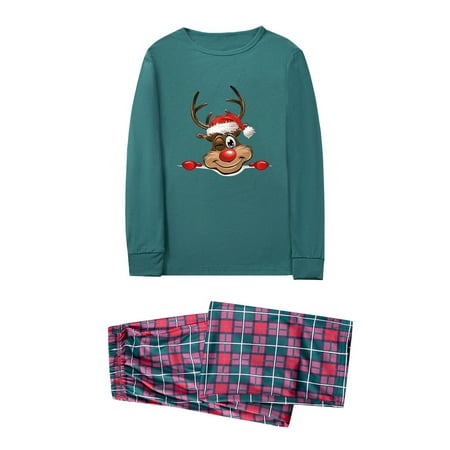 Christmas Gifts Matching Family Pajamas Sets Christmas Deer In Hat Top And Plaid Pants Homewear For Dad Imitation cotton A
Christmas Gifts Matching Family Pajamas Sets Christmas Deer In Hat Top And Plaid Pants Homewear For Dad Imitation cotton A