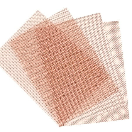 4 Pack 80 Mesh 99.9% Pure Copper Screen Woven Mesh Screen Copper Mesh Cloth Fine Mesh 5.9x19.68 Inch