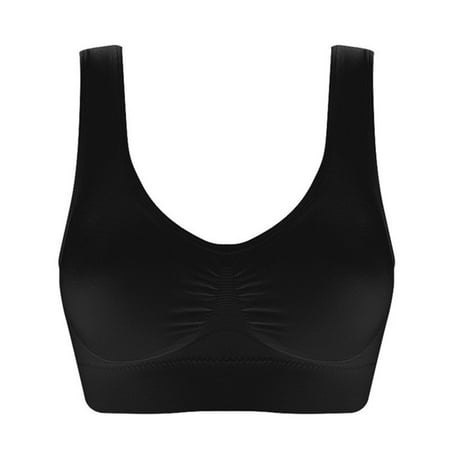 

YWDJ Sports Bras for Women Push Up No Underwire Plus Size Padded Sleeping Seamless Wireless Yoga Bras High Impact Sports for Sagging Breasts Wear Underwear Womens Longline Sports Bras Black XXXL