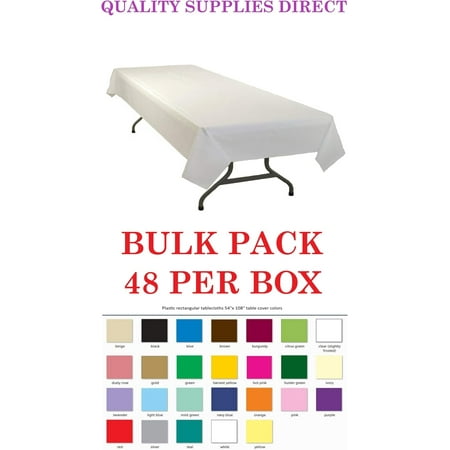 QSD White Disposable Plastic Tablecloth 50 - Pack 54 Inch. x 108 Inch. Rectangle Table Cover (White Shabbos Table Cover) by Quality Supplies Direct (30+ Colors Available)
QSD White Disposable Plastic Tablecloth 50 - Pack 54 Inch. x 108 Inch. Rectangle Table Cover (White Shabbos Table Cover) by Quality Supplies Direct (30+ Colors Available)