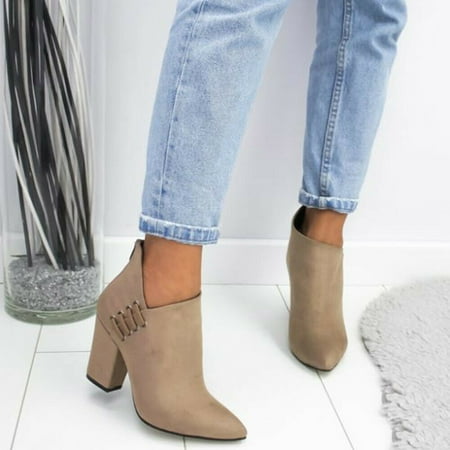 Womens Mid Heel Ankle Boots Ladies Casual Zip Up Thick Heel Pointed Toe Booties 37 Khaki
Womens Mid Heel Ankle Boots Ladies Casual Zip Up Thick Heel Pointed Toe Booties 37 Khaki