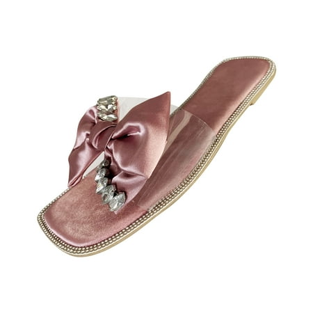 Womens Summer Rhinestone Bowknot Flat-Bottom Fashion Square Toe Sandals Summer Open Toe Slide Sandals Comfortable Flats Flip-Flops Sandal Casual Platforms Wedge Sandals Heeled Sandals A16379
Womens Summer Rhinestone Bowknot Flat-Bottom Fashion Square Toe Sandals Summer Open Toe Slide Sandals Comfortable Flats Flip-Flops Sandal Casual Platforms Wedge Sandals Heeled Sandals A16379