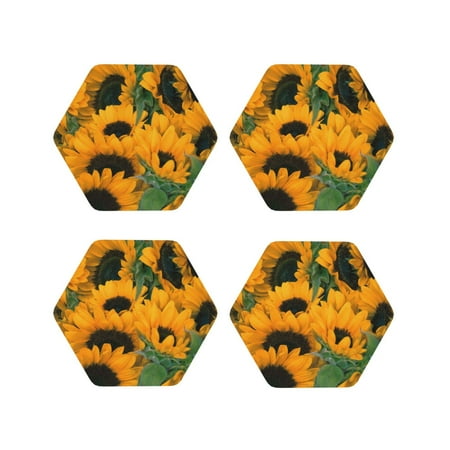 Tideii Sunflowers 7 for Leather Coasters 4 Pieces Anti-fouling and Anti-scalding Decorative Coasters Suitable for Restaurants Kitchens Coffee Shops-Hexagon
Tideii Sunflowers 7 for Leather Coasters 4 Pieces Anti-fouling and Anti-scalding Decorative Coasters Suitable for Restaurants Kitchens Coffee Shops-Hexagon