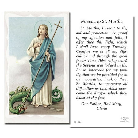 Saint Martha Catholic Prayer Holy Card with Prayer on Back Pack of 100